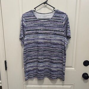 Croft & Barrow Purple Striped Short Sleeve Top